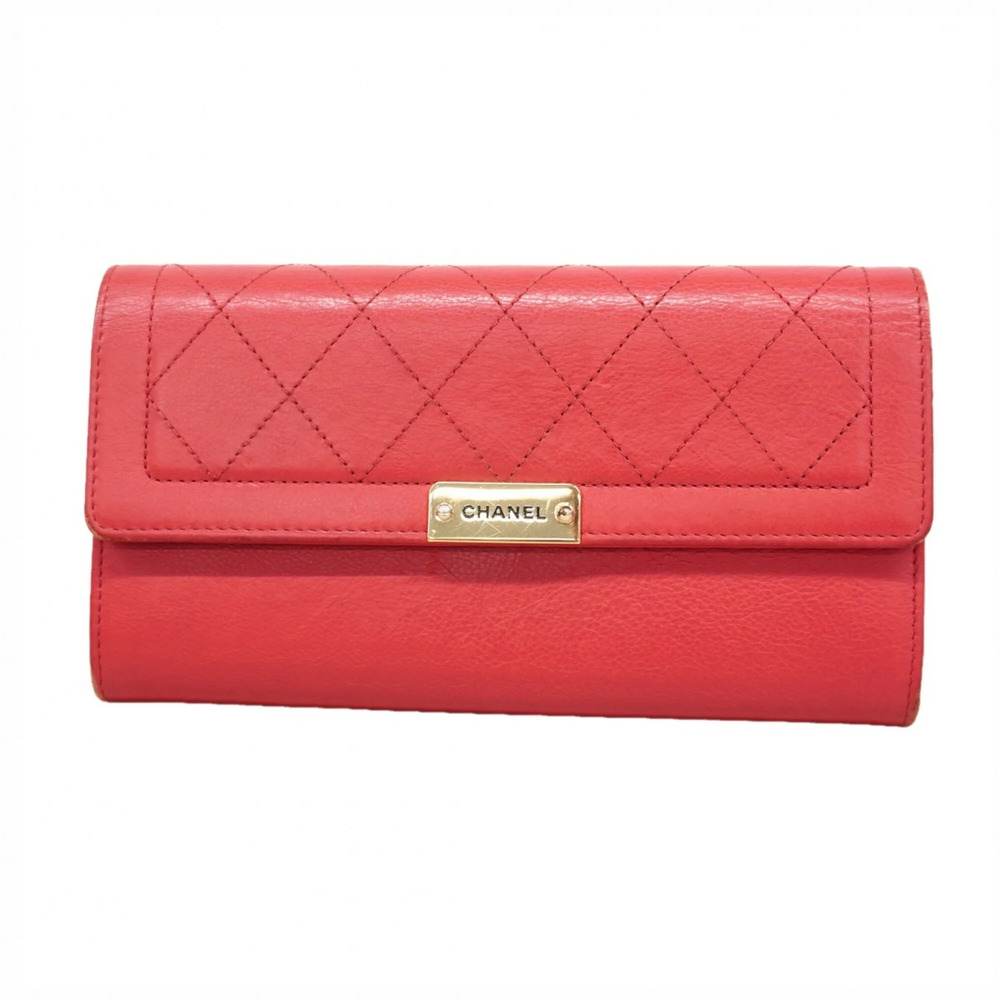 CHANEL Authentic Pink Leather Wallet